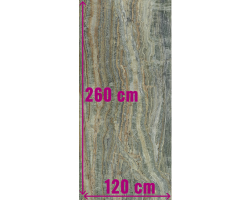 Carrelage XXL sol et mur en grès cérame fin Nephrite poli 120 x 260 cm 7 mm