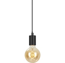 Lampe suspendue avec ampoule et câble noir