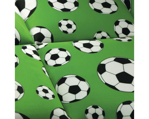 Tissu vert avec motif de ballon de football