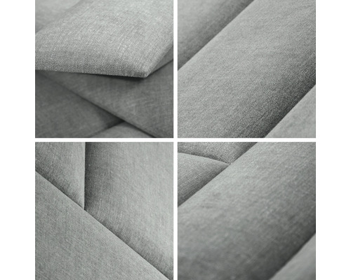 Nahaufnahme von Akustikpaneelen mit Stoffbezug