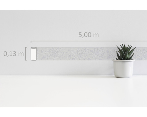 Bordure avec motif floral, 5,00 m de long et 0,13 m de large