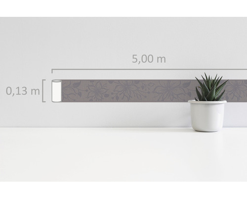 Bordure à motif floral, longueur 5 mètres, largeur 0,13 mètre