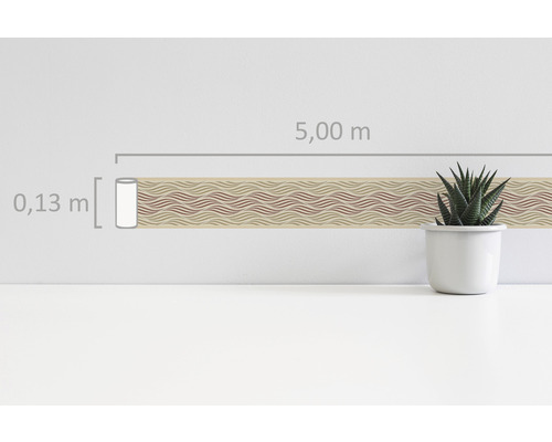 Wandtattoo mit Wellenmuster, 5,00 Meter lang und 0,13 Meter breit