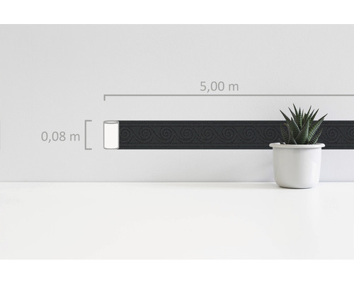 Bordure avec motif graphique, 0,08 mètre de haut et 5,00 mètres de long