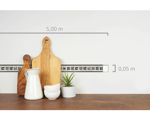 Bordure décorative avec caractères, 5 mètres de long, 5 centimètres de large