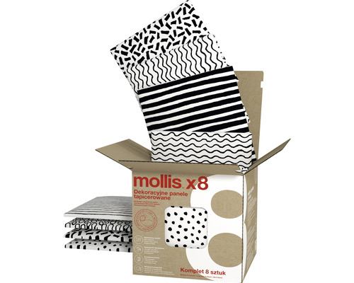 Mollis Set de panneaux rembourrés décoratifs avec différents motifs dans une boîte en carton