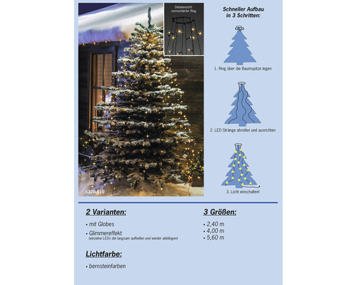 Weihnachtsbaum mit LED Lichterketten und Installationsanleitung