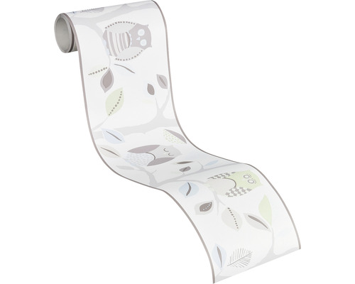 Tapetenbordüre mit Eulen und Blättern