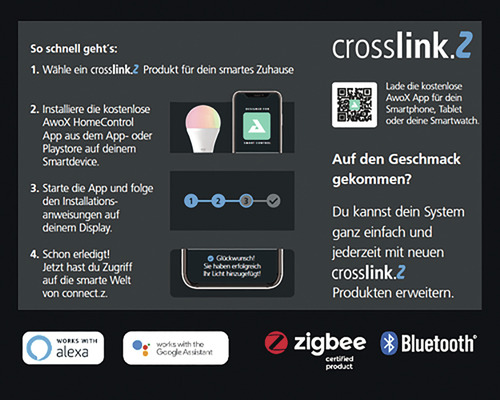 Anleitung zur Nutzung von crosslink.2 Produkten mit der AwoX App und Sprachassistenten