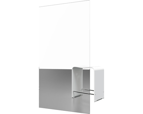 Thekentrennwand aus Acrylglas mit Durchreiche