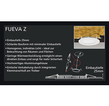 Fueva Z Deckeneinbaustrahler mit Einbautiefe 25 mm und Aluminiumgehäuse