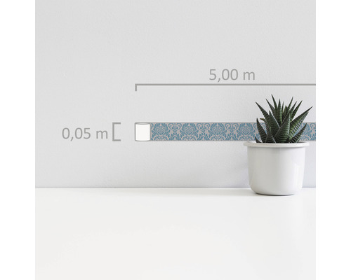 Tapetenbordüre mit Blumenmuster, Rollenlänge fünf Meter