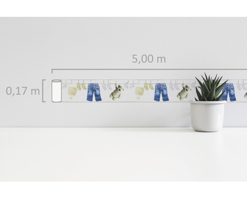 Bordüre mit Kleidungsmotiv und den Maßen 0,17 Meter mal 5,00 Meter
