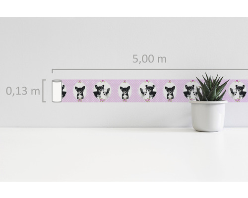 Bordüre mit Chihuahua-Motiv, 5 Meter lang und 0,13 Meter breit