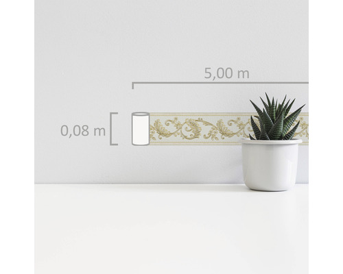 Bordüre mit floralem Muster, Länge fünf Meter, Breite acht Zentimeter