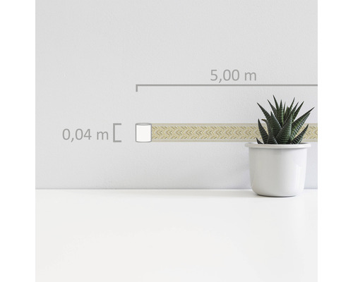 Bordüre mit Zickzackmuster, 5 Meter Länge und 4 Zentimeter Breite