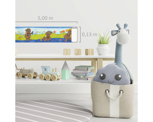 Kinderzimmer mit Bordüre, fünf Meter lang und 0,13 Meter breit, mit Bärenmotiven