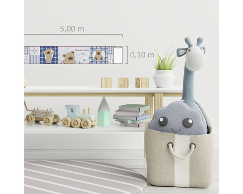 Kinderzimmer mit Bordüre, Spielzeug und Möbeln