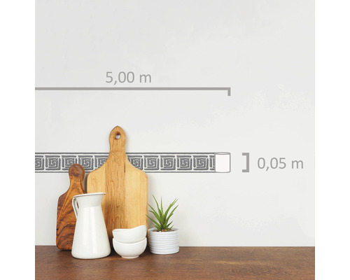 Selbstklebende Bordüre mit Mäandermuster, 5,00 Meter lang und 0,05 Meter breit