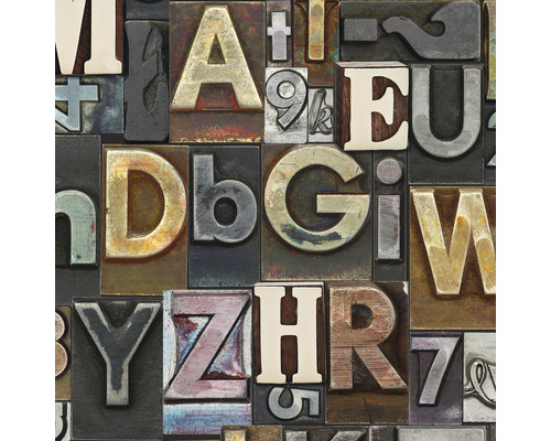 Arrangement de vieilles lettres d''imprimerie en métal