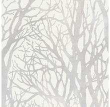 Papier peint intissé 30094-1 Attractive 2 forêt blanc argent