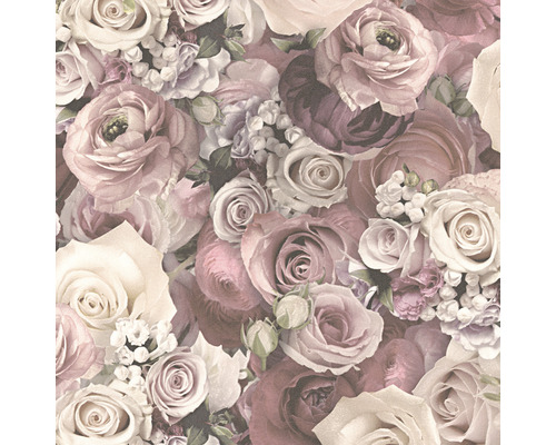 Tapete mit Rosen- und Blumenmuster