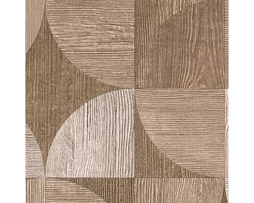 Grafisches Muster mit Holzoptik für Wand und Boden