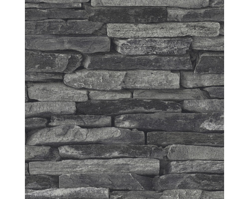 Papier peint intissé 9142-24 Best of Wood'n Stone pierre gris anthracite