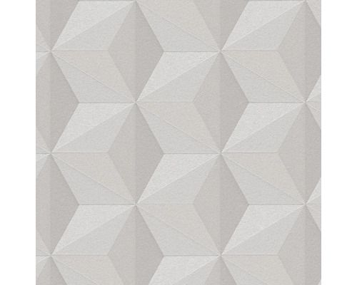 Papier peint intissé 96255-1 New Life dé aspect 3D beige Papier peint avec motif géométrique de cube 3D