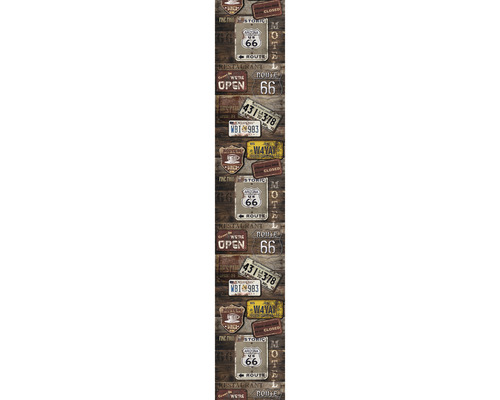 Papier peint avec des motifs de la Route 66 dans un style vintage