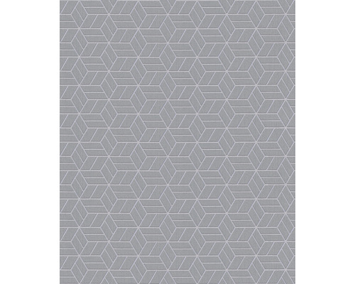 Papier peint gris avec motif géométrique en forme de cube