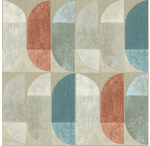 Papier peint avec motif abstrait en demi-cercle