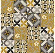 Motif de carreaux avec des éléments géométriques et floraux