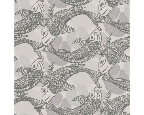 Tapete mit Fisch- und Seerosenmuster