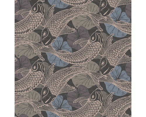 Tapete mit Fischmuster und Lotusblättern