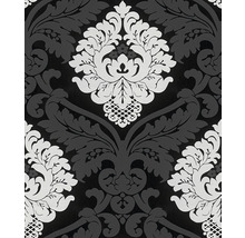 Tapete mit floralem Muster in Grautönen