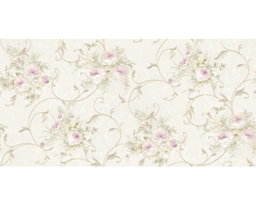 Papier peint à motif floral et vrilles