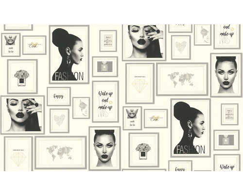 Tapete mit verschiedenen Motiven in Bilderrahmen