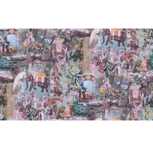 Revêtement mural décoratif avec des motifs orientaux et des éléphants