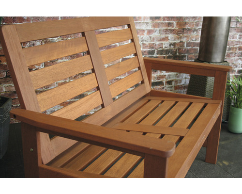 Banc de jardin en bois avec accoudoirs