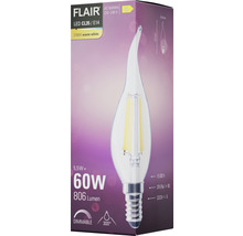 FLAIR Ampoule flamme LED à intensité lumineuse variable CL35 E14/5,5W(60W) 806 lm 2700 K blanc chaud transparent Windstoss ampoule flamme