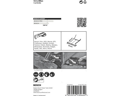 Informations sur la lame de scie Bosch MetalMax Carbide