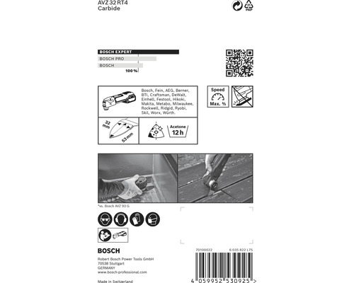 Détails de la lame de scie Bosch Expert AVZ 32 RT4 Carbide