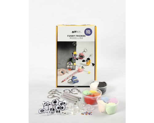 DIY-Knetset Lustige Freunde Modellieren mit Knetmasse, Schlüsselanhängern, Augen und Dekomaterial
