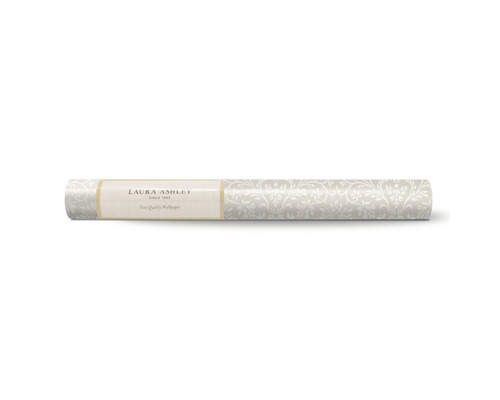 Eine Rolle Laura Ashley Tapete mit floralem Muster.