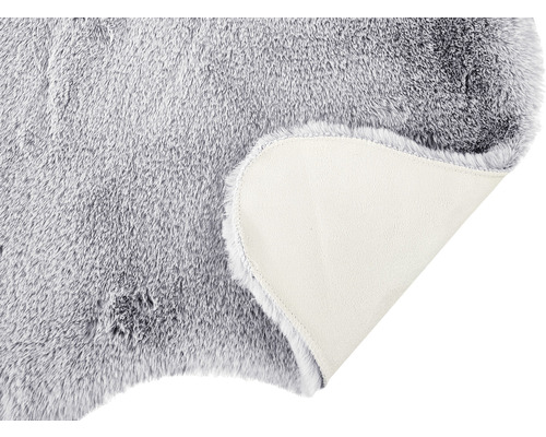 Tapis en fausse fourrure grise avec dos