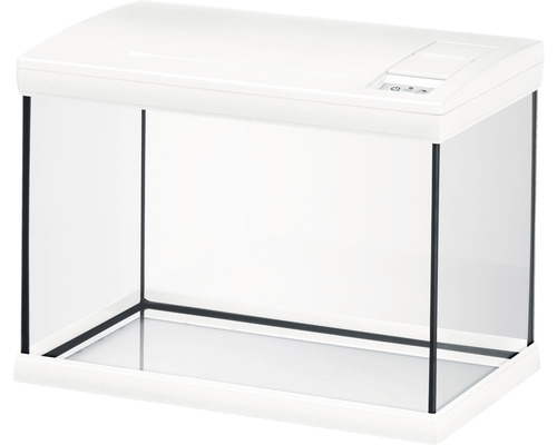 Weisses Glasaquarium mit Abdeckung