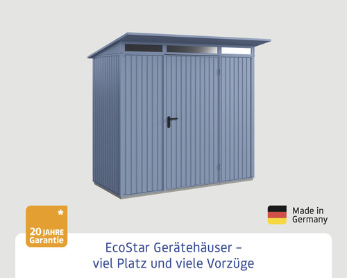 EcoStar Gerätehaus aus Metall mit Pultdach