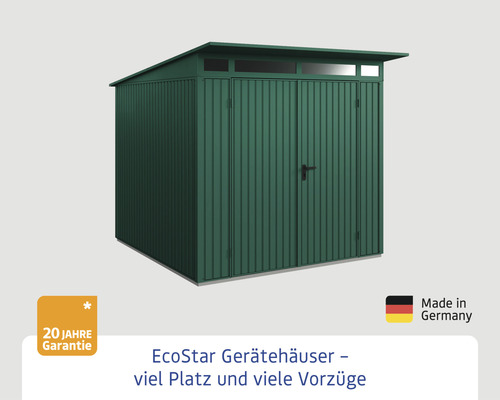 EcoStar Gerätehaus mit Doppeltür und Oberlicht