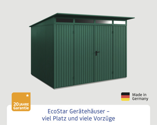 EcoStar Gerätehaus mit Doppeltür und Oberlicht